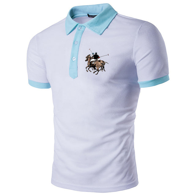 James Polo voor Heren met Kraagstaander en Splitjes