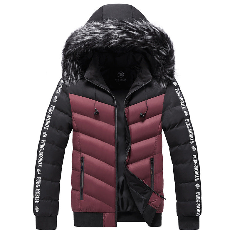 Tommy™ patchwork brief print bontkraag met effen kleur parka winterjas