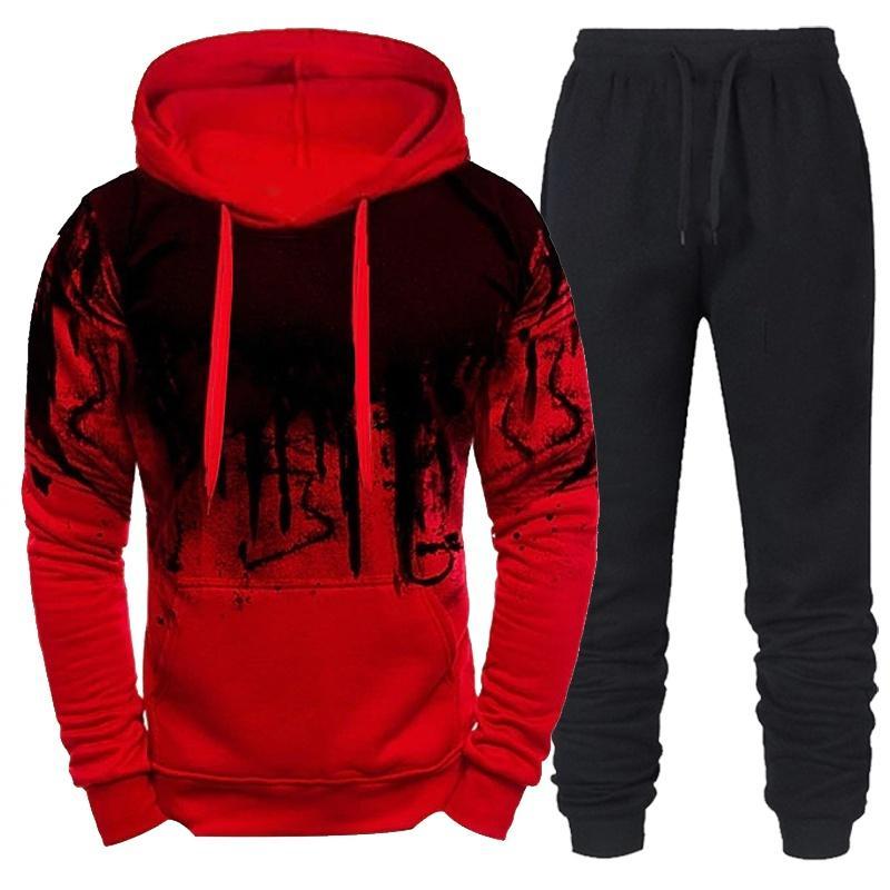 James™ Sport stijl bedrukte hoodie eenvoudige broek Heren trainingspak