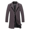 Oliver® Heren lange jas| wollen single breasted effen kleur
