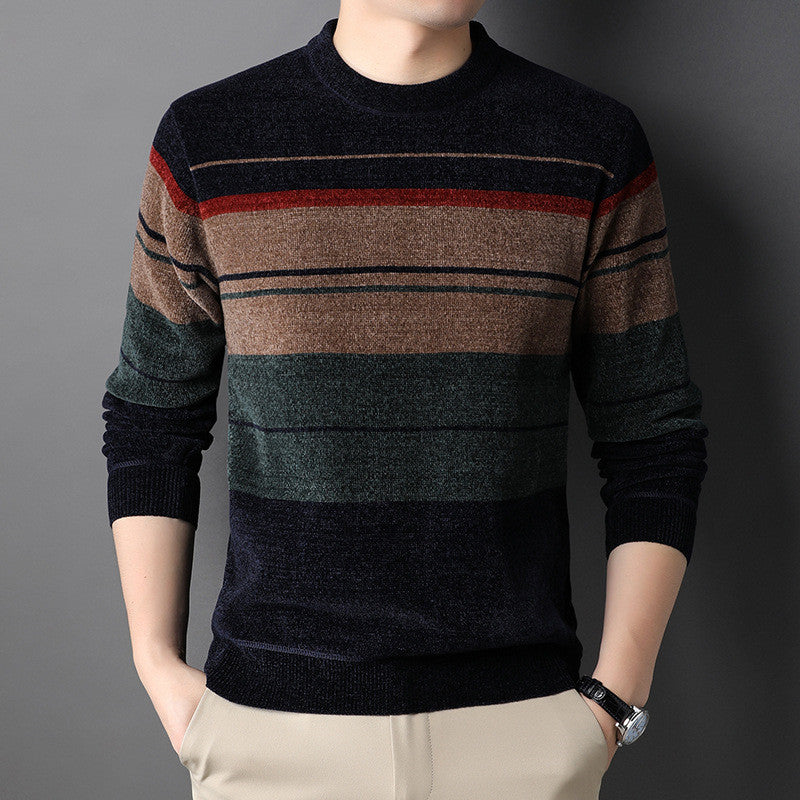 Oliver® kleurenblok warme heren fleece trui