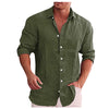 James™ Linnen Overhemd Heren Effen Losse Boho Tops