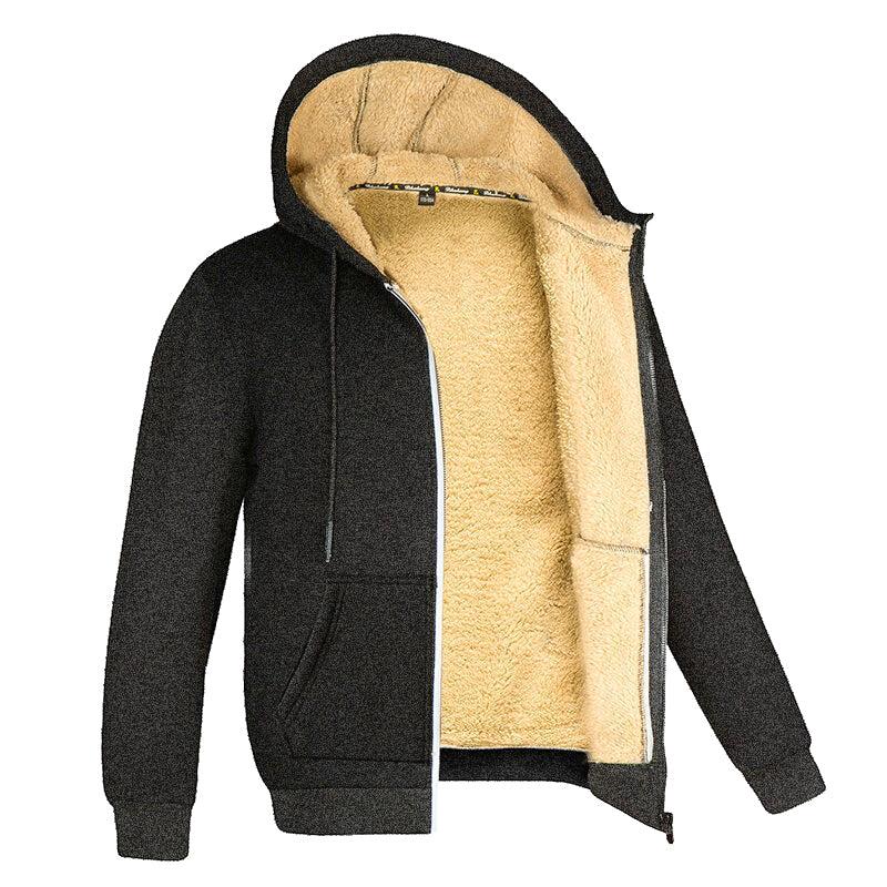 Oliver polar heren fleece trui met bontvoering