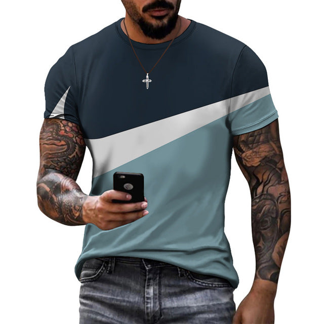 James Sportieve Stijl Ontwerp Splicing Print Heren T-shirt - Comfortabel Ademend