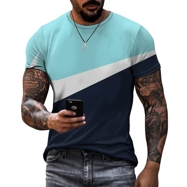 James Sportieve Stijl Ontwerp Splicing Print Heren T-shirt - Comfortabel Ademend
