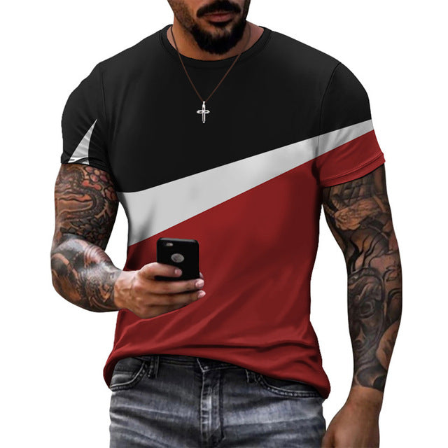 James Sportieve Stijl Ontwerp Splicing Print Heren T-shirt - Comfortabel Ademend