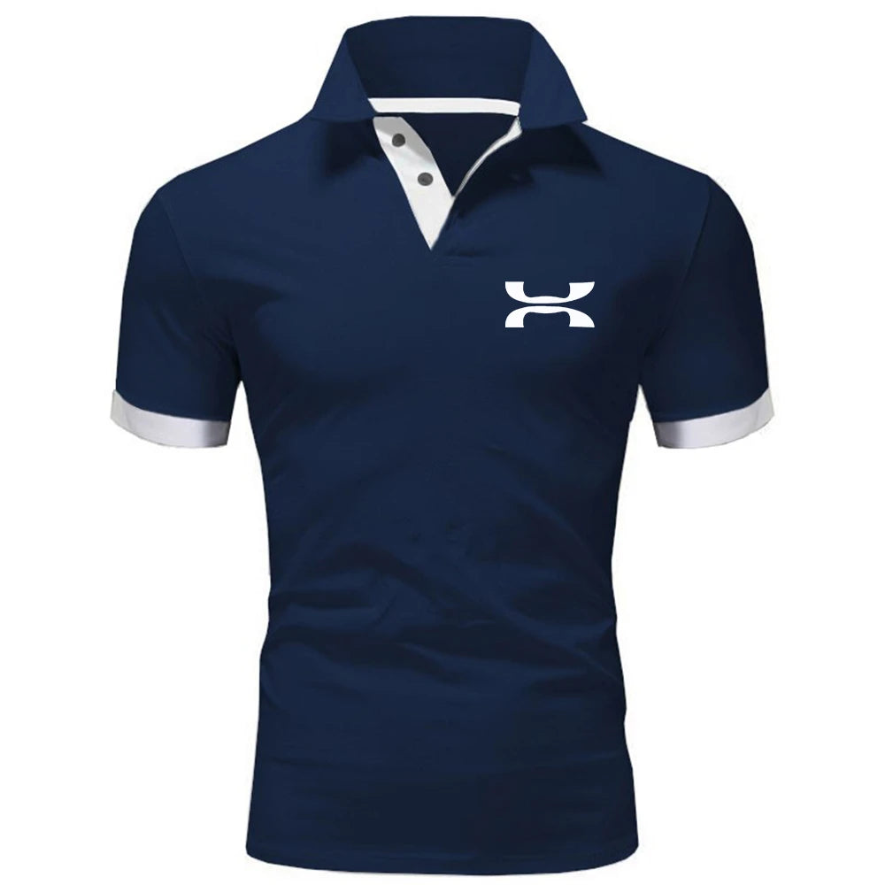 James Klassieke Mannen Polo met Contrasterende Knopen