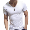 James Zomer Katoenen Heren T-shirt met V-hals - Effen Kleur