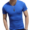 James Zomerse katoenen heren T-shirts - Basic V-hals, effen kleur