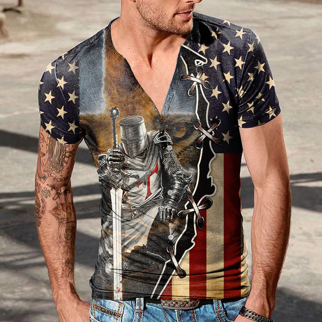 James Zomer Heren T-shirt Gestreept Print Casual Mode