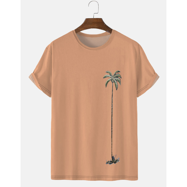 James Zomerse Tropische Boom Print T-shirt - Casual Outdoor