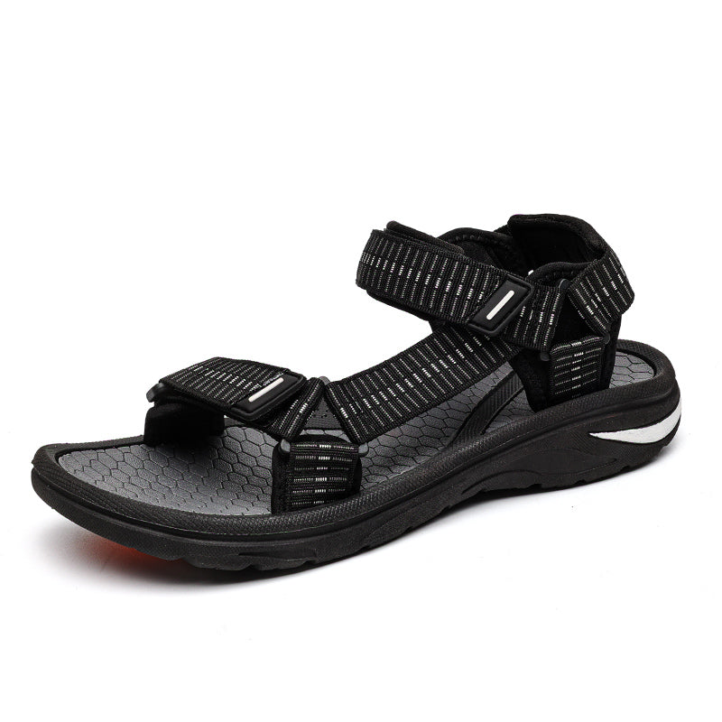 James™ zwarte geprinte band lichtgewicht outdoor sandalen