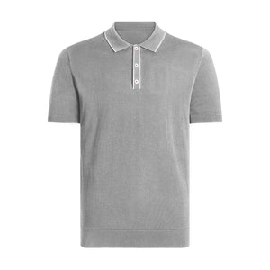 James™ Katoenen business casual heren polo met drie knopen