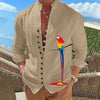 James™ Linnen Overhemd Heren Zakelijk Casual Effen Kleur Corduroy