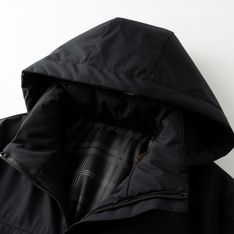 Tommy™ wollen dikke waterdichte capuchon met rits parka winterjas