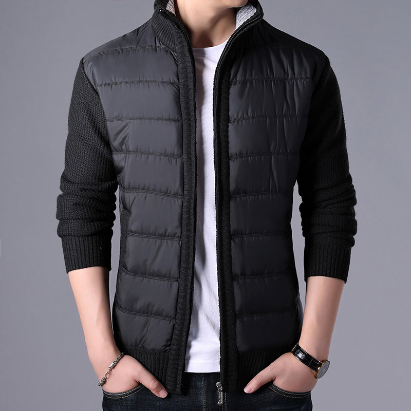 Oliver® gebreid patchwork zwart heren vest