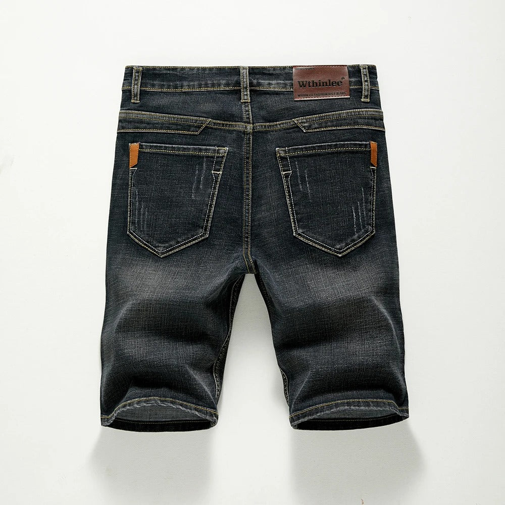 James™ stretch donkerblauwe denim heren korte broek