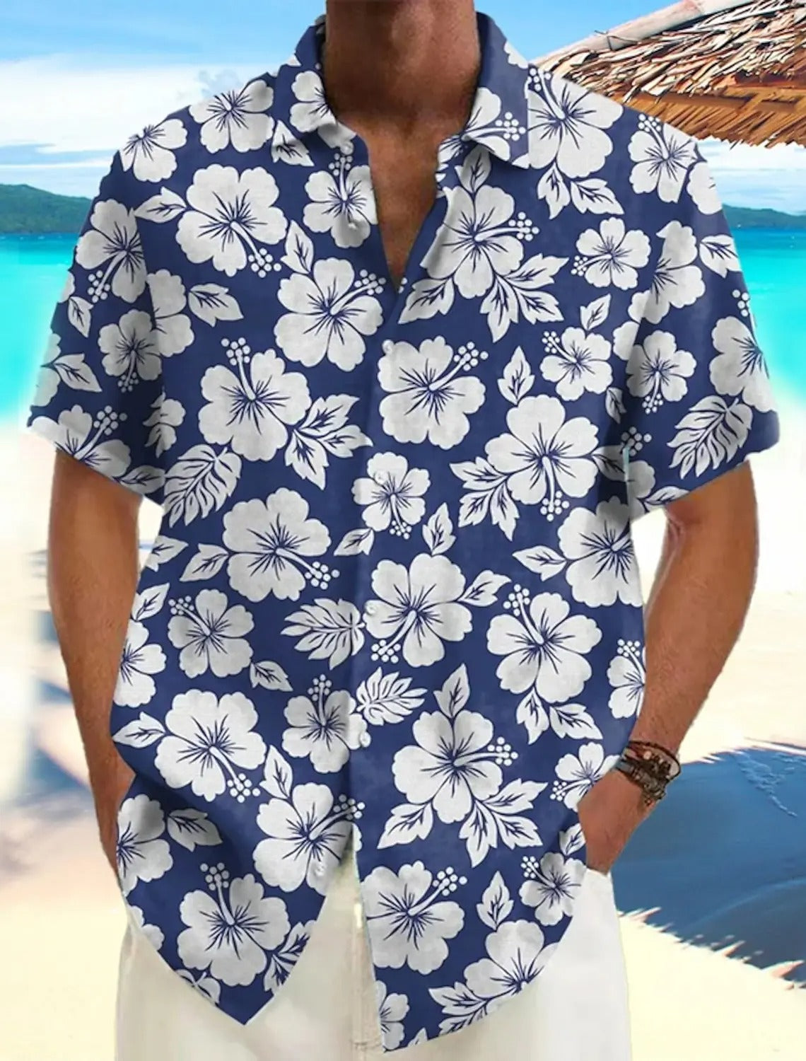 Amigo™ grafisch bloemenprint tropisch Hawai overhemd