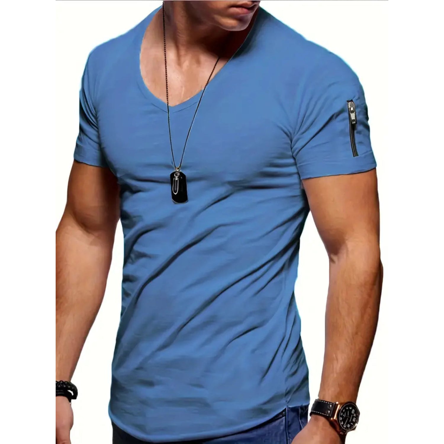 JAMES Casual T-shirt met V-hals voor mannen