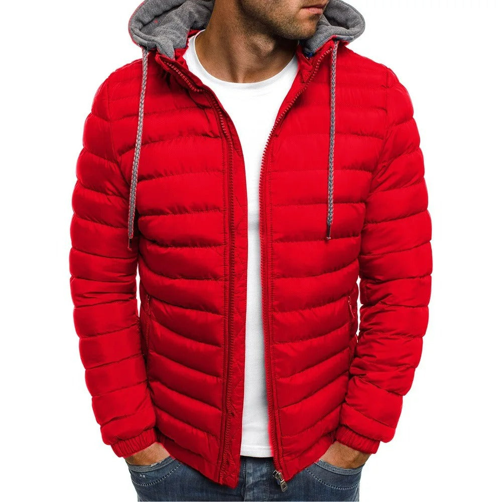 Oliver® rood katoen dubbele rits heren gewateerde jas