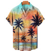 Amigo™ Hawai overhemd met opdruk in kleur van zonsondergang op het strand