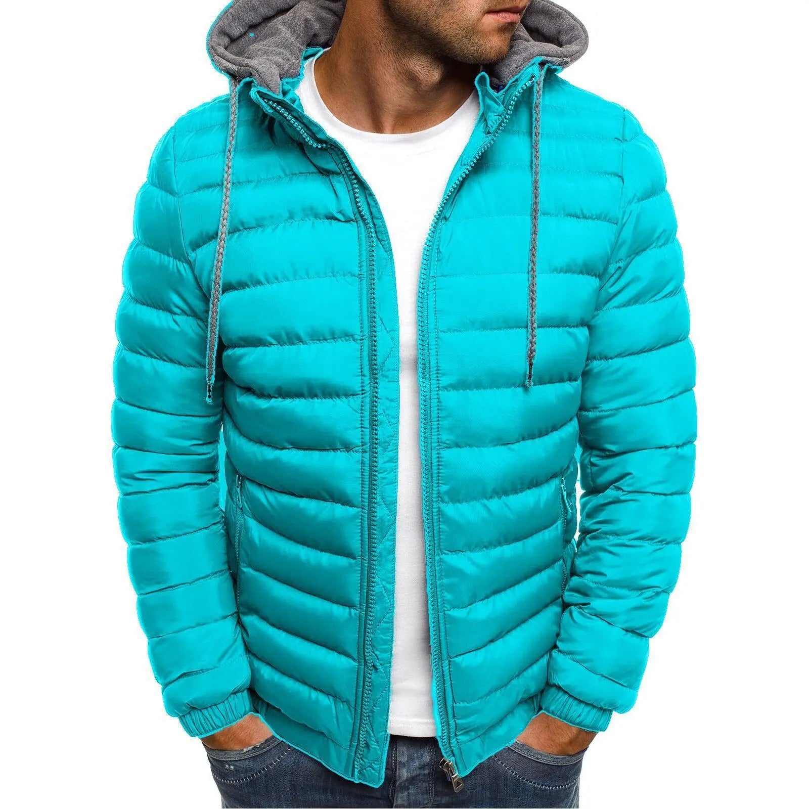 Oliver® grijze hoodie lichtgewicht heren gewateerde jas