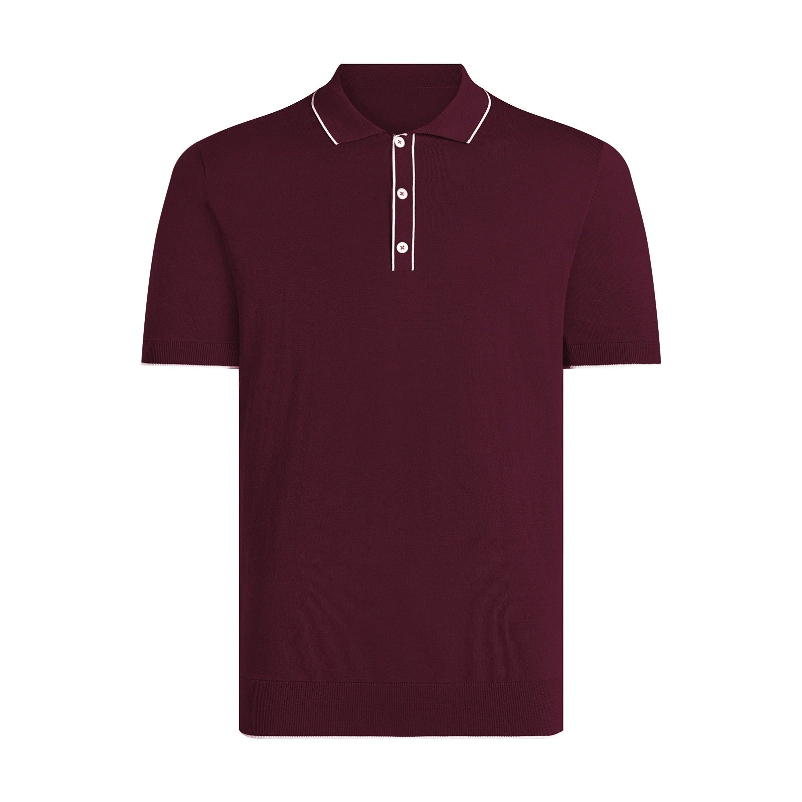 James™ Katoenen business casual heren polo met drie knopen