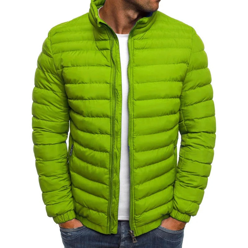 Oliver® groen gevoerd met opstaande kraag heren gewatteerde jas