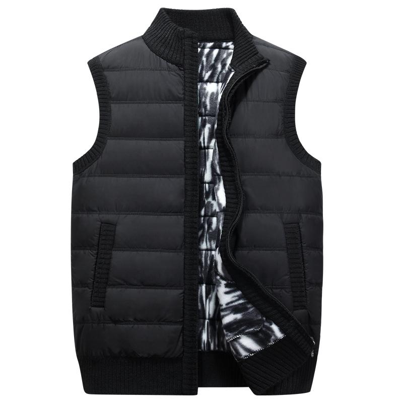 Oliver® gebreid patchwork zwart heren vest