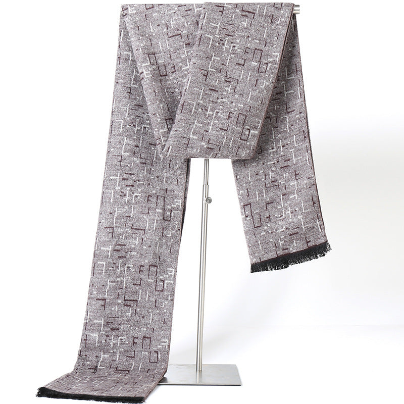 Oliver® Zachte wikkel-ruitpatroon heren sjaal in studentenstijl