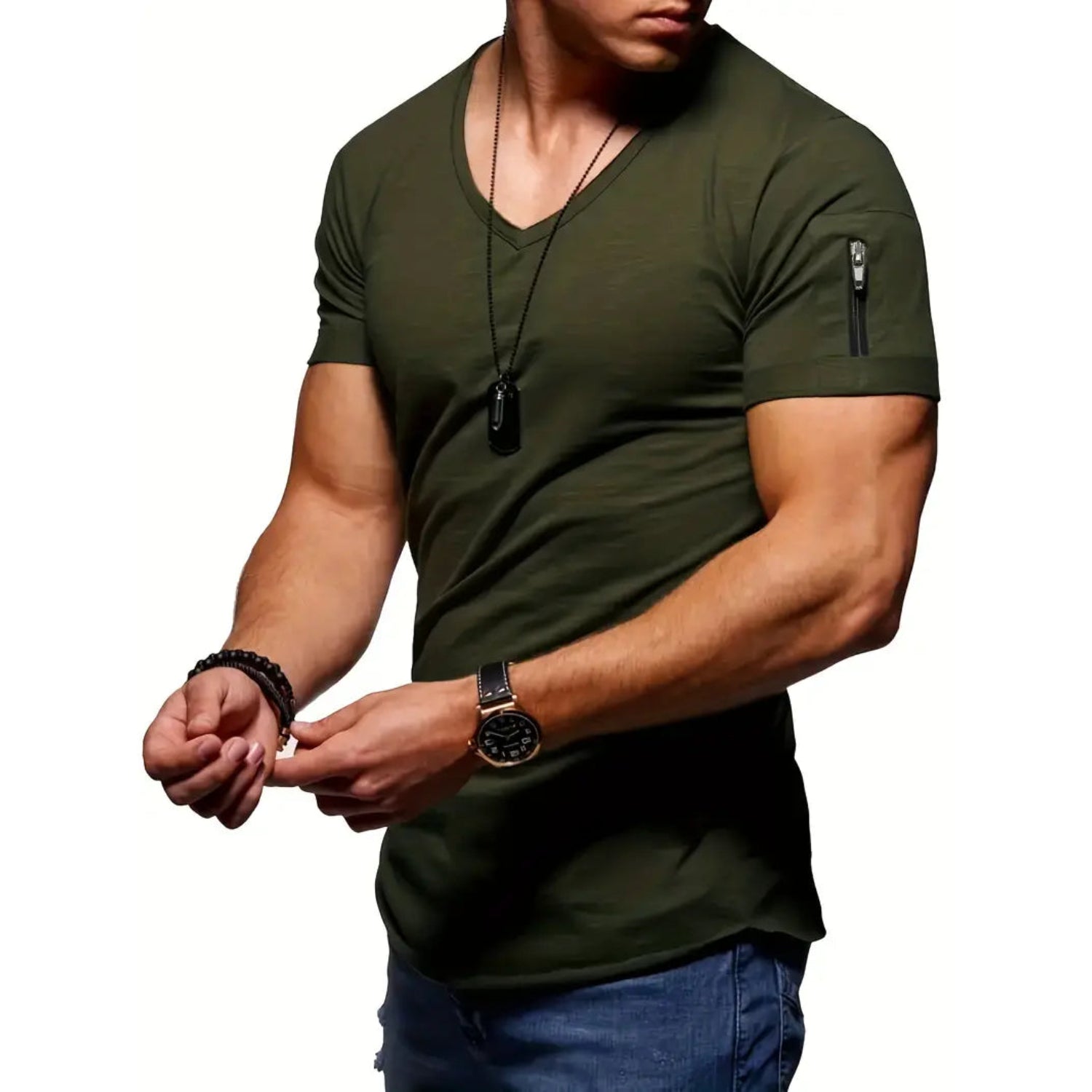 JAMES Casual T-shirt met V-hals voor mannen