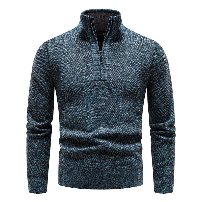 Oliver® Heren Trui met Rits Halfhoge Hals Pluche