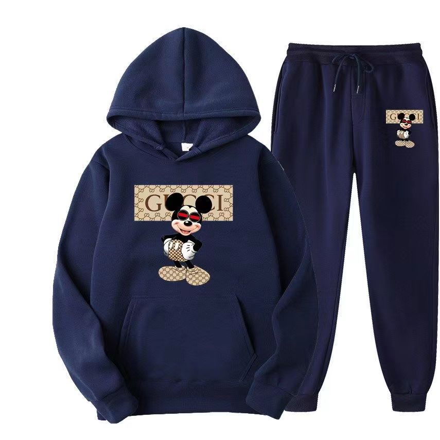 James™  Sport stijl cartoon print hoodie losse broek Heren trainingspak