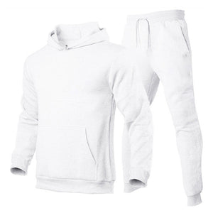 James™ Sport stijl wollen zwarte hoodie eenvoudige broek Heren trainingspak