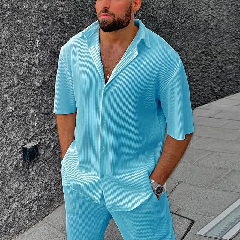 James™ Effen kleur reversknoop overhemd, lange broek heren zomerset