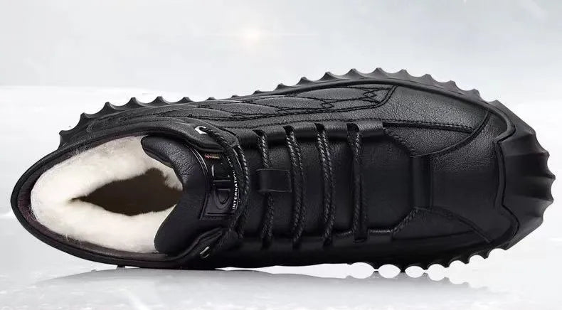 DopeStride™ zwart lederen brandwerende comfortabele winterschoenen