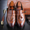 Oliver® leren bruine nette schoenen met kwast