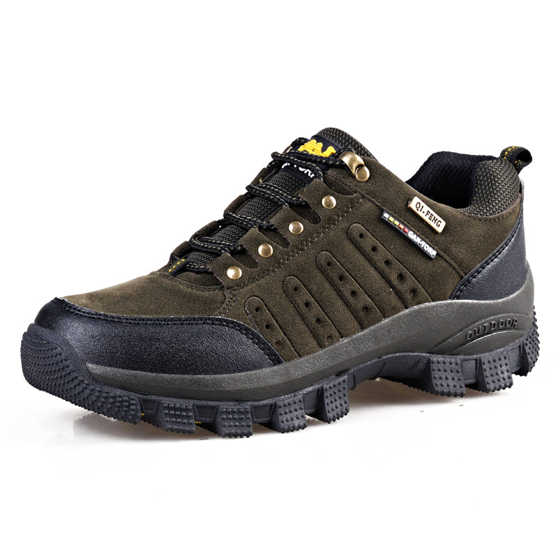 DopeStride™ kaki zacht lederen orthopedische wandelschoenen