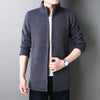 Oliver® gebreide slim grijs met opstaande kraag heren fleece trui
