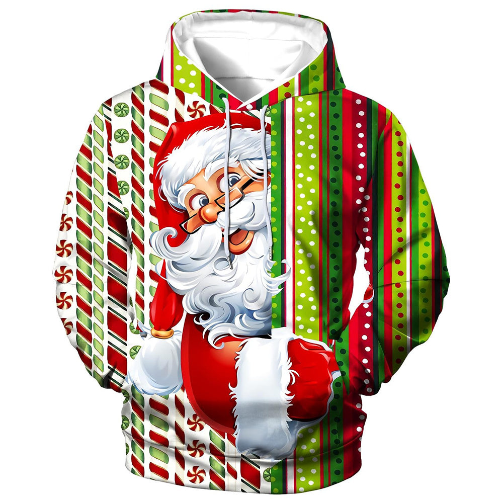 Santa™ hoodie met rode opdruk en fleece comfortabele kersttrui