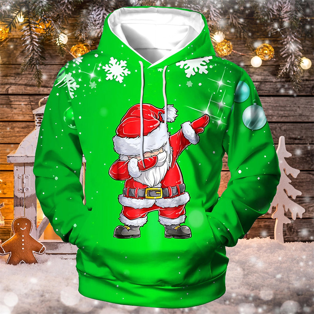 Santa™ hoodie met rode opdruk en fleece comfortabele kersttrui