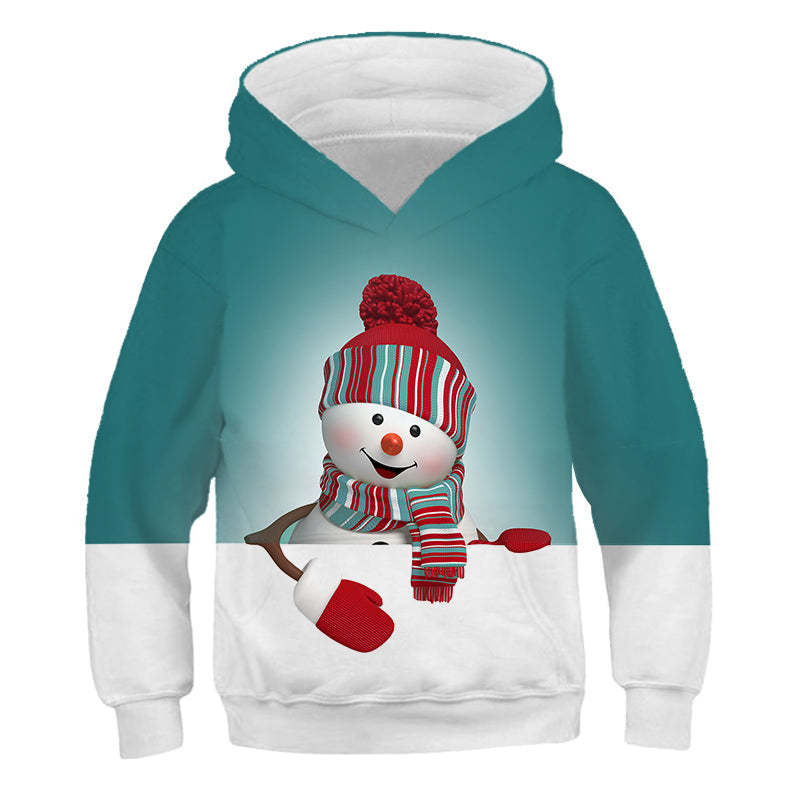 Santa™ rode hoodie met cartoonprint en fleece kersttrui