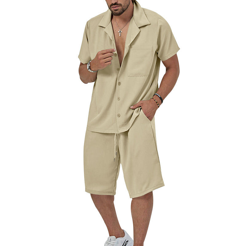 James™ Knoopsluiting overhemd, koord knielengte korte broek revers heren zomerset
