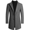 Tommy™ zakelijke stijl wollen grijze comfortabele heren mantel jas
