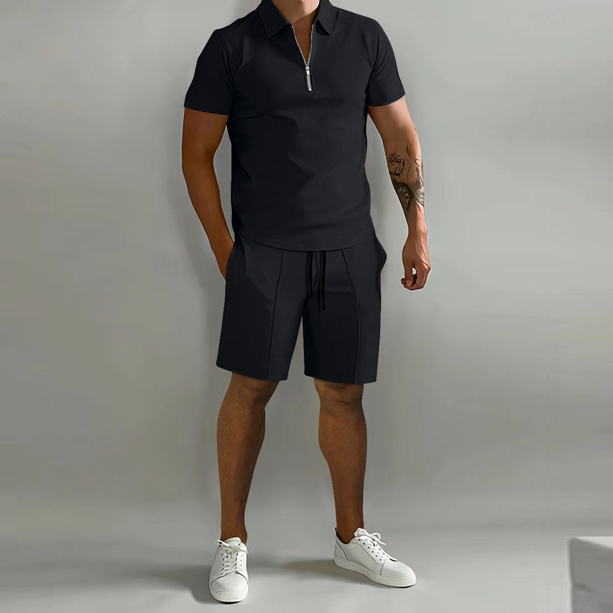 James™ Slim fit overhemd met rits en broek heren zomerset