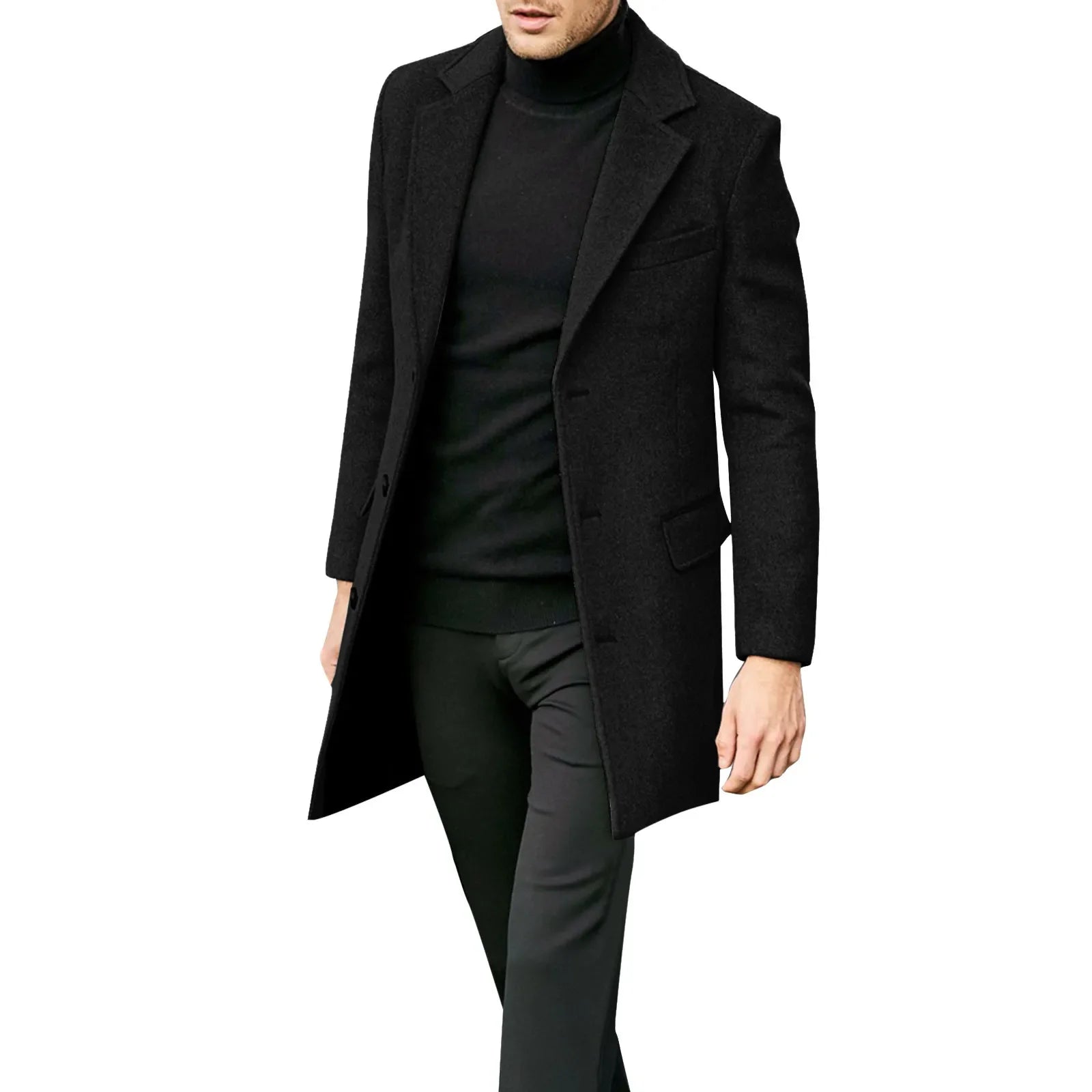 Tommy™ Zakelijke stijl dikke wollen winddichte heren mantel jas