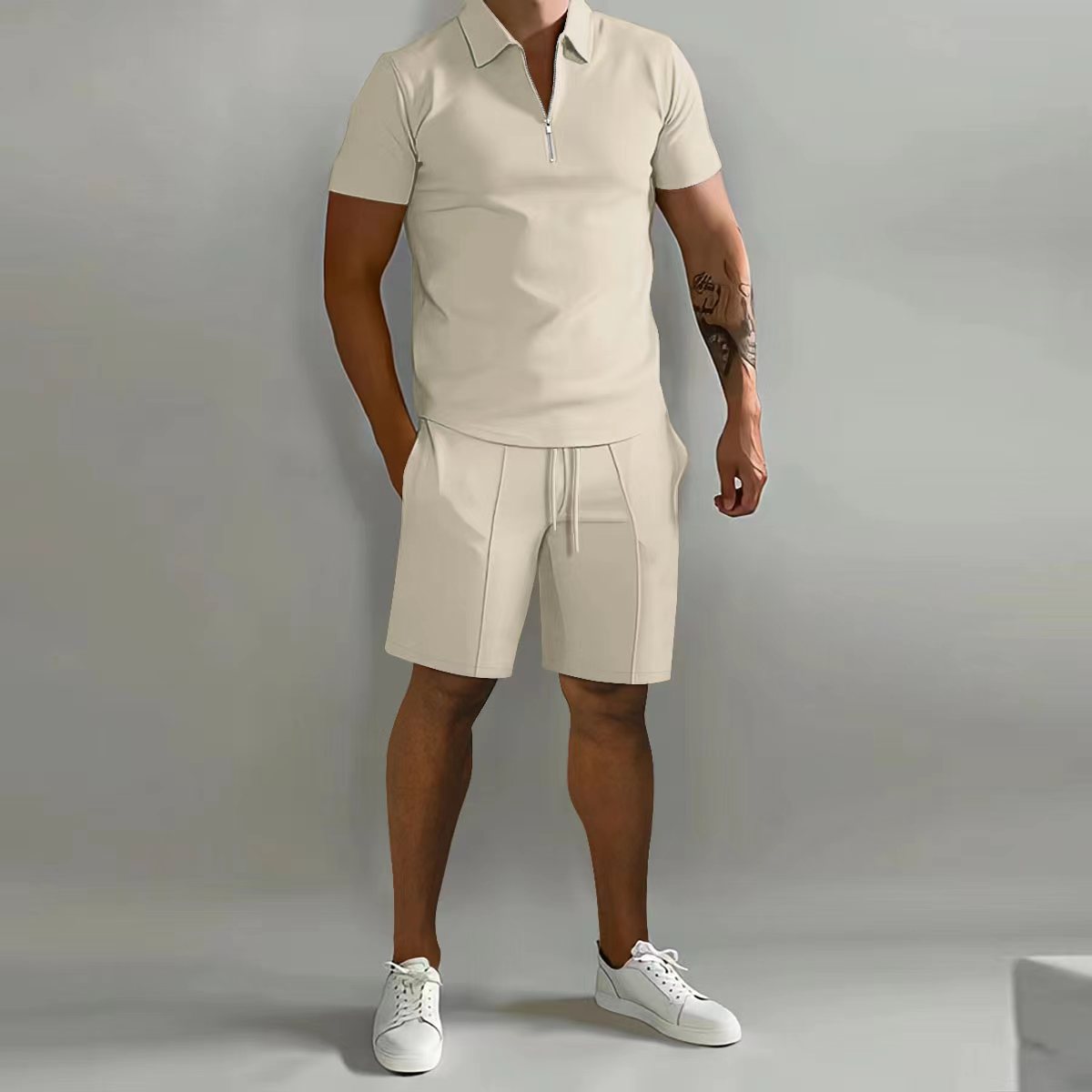 James™ Slim fit overhemd met rits en broek heren zomerset