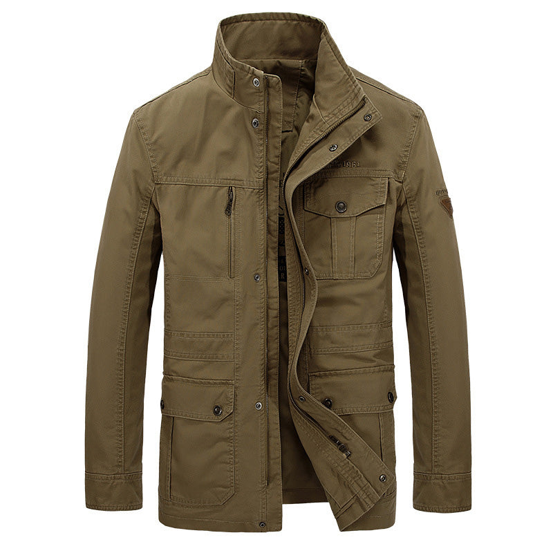 Tommy™ kaki waterdicht met opstaande kraag rits parka winterjas