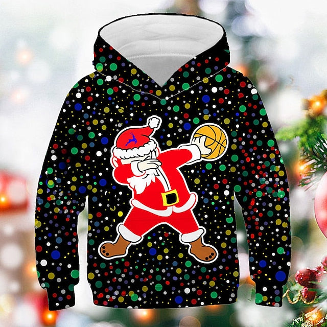 Santa™ bedrukte hoodie rood met fleece kersttrui
