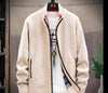 Oliver® gebreid imitatiebont met opstaande kraag fleece zacht herenvest
